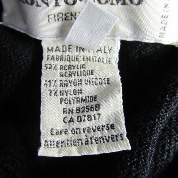 Vintage Pronto-Uomo Firenze Sweater Mens Large Black Knit Polo 90s Made in Italy - Picture 6 of 7